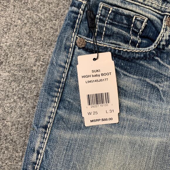 Silver Jeans Womens 25 Light Denim Suki High Baby Bootcut Well Defined Curve - Picture 3 of 12